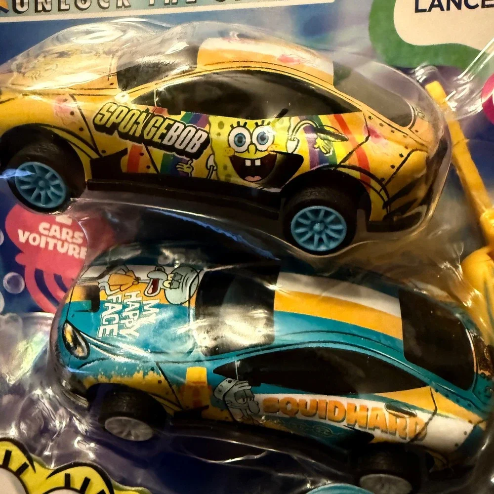 3 SETS Nickelodeon Key Blasters SpongeBob SquarePants Toy Cars Kids NEW